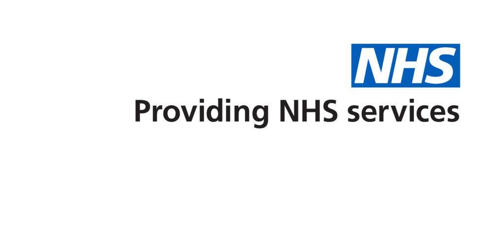 NHS Logo in blue with Providing NHS services below