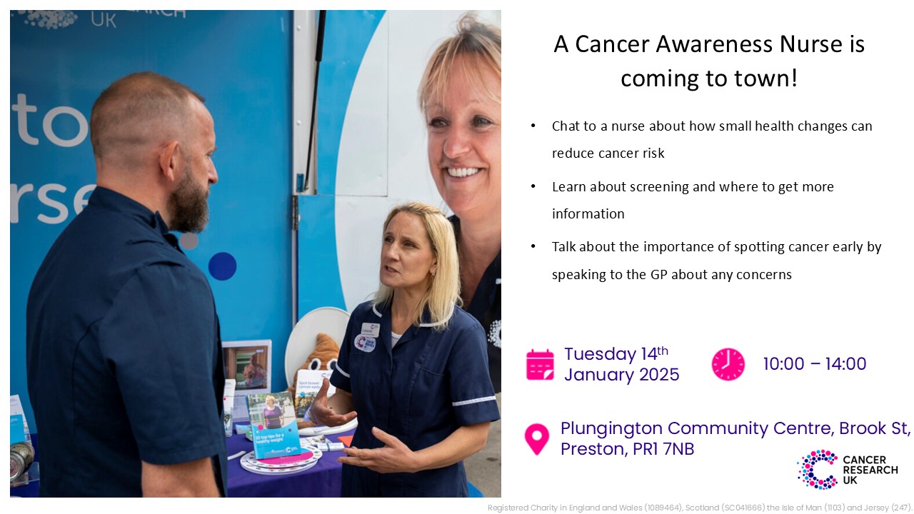 Preston Cancer Awareness Event Tuesday 14th January 2025 Issa Medical